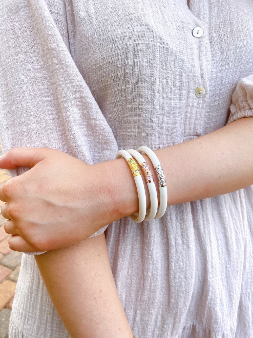 BuDhaGirl All Weather Bangles Ivory Three
Kings Women Christian Bracelet Jewlery